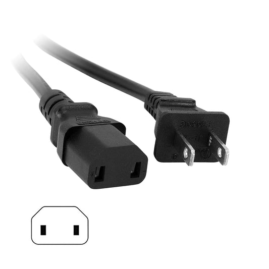 [UL Listed] 2 Prong AC Power Cord Compatible Sony PS4 Pro PlayStation 4 Pro Xbox One Xbox 360 Slim 360 E Power Cable Replacement