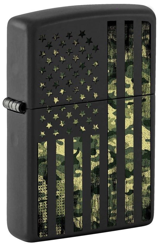 Zippo Lighter Camouflage United States Flag - Black Matte 80983