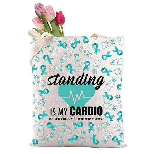 XYANFA Standing Is My Cardio Pots Awareness Gift Pots Syndrome Warrior Gift Pots Medical Bag Dysautonomia Makeup Bag (MY CARDIO T)