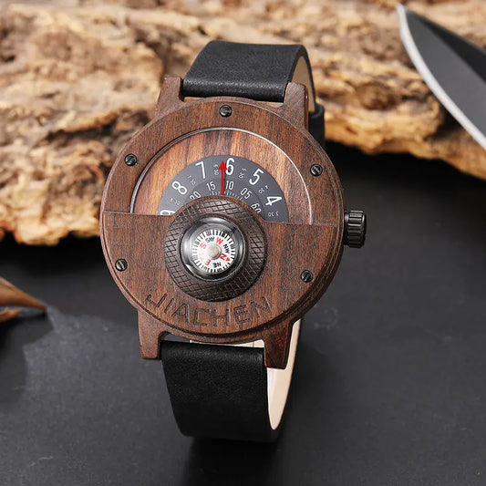 Wooden Compass Sport Quartz Watch